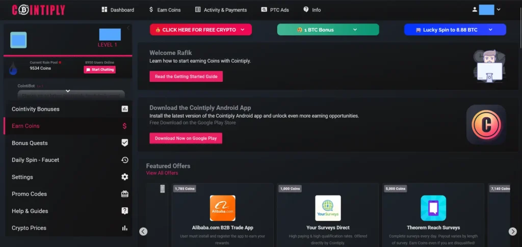Cointiply Dashboard - Earn Money Online with Bitcoin Faucet Cointiply Dashboard - Earn Money Online