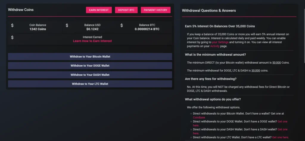 Cointiply Payout Methods - Withdraw Cryptocurrency Earnings Cointiply Payout Methods - Withdraw Cryptocurr