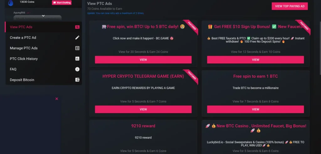 Earn Coins by Watching Cointiply PTC Ads Earn Coins by Watching Cointiply PTC Ads