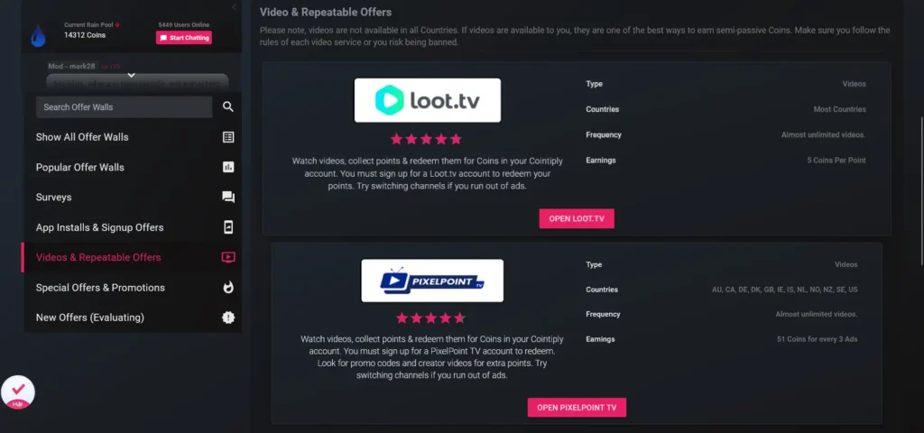 Earn Coins by Watching Videos on Cointiply Earn Coins by Watching Videos on Cointiply