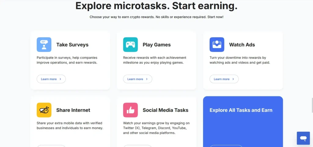 JumpTask Earning Methods Earning Methods on JumpTask