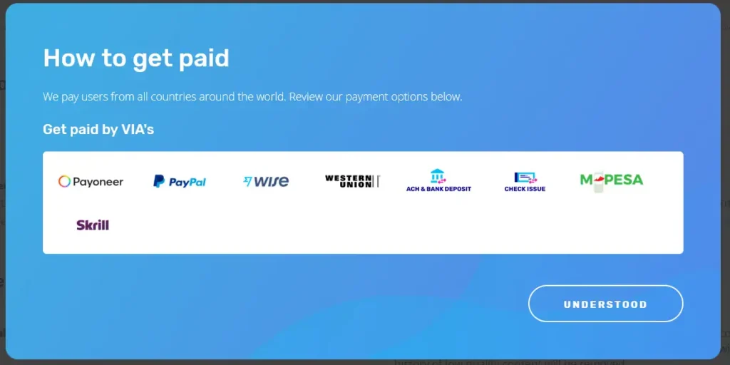 Studypool various payment methods for tutors and document sellers Studypool Payment Methods - Flexible Payout Options